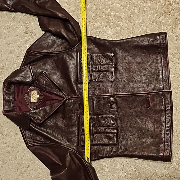 Robo Leather Burgundy Color Leather Blazer jacket Size Small - Picture 11 of 12